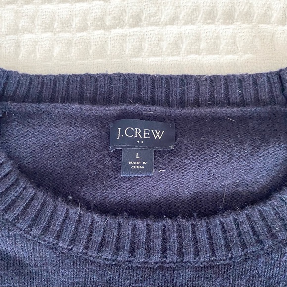 J. Crew Crewneck sweater in supersoft lambswool blend navy size Large - Picture 5 of 7